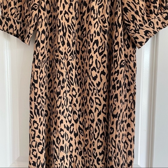 ANTHROPOLOGIE Mock Neck Cheetah Print Midi Dress - Picture 10 of 15